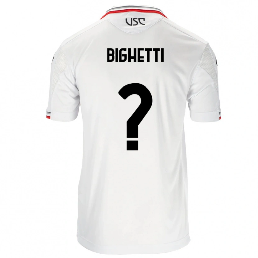Danxen Homme Maillot Paolo Bighetti #0 Blanc Rouge Tenues Extérieur 2025/26 T-Shirt