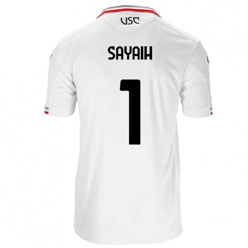 Danxen Homme Maillot Ilyas Sayaih #1 Blanc Rouge Tenues Extérieur 2025/26 T-Shirt
