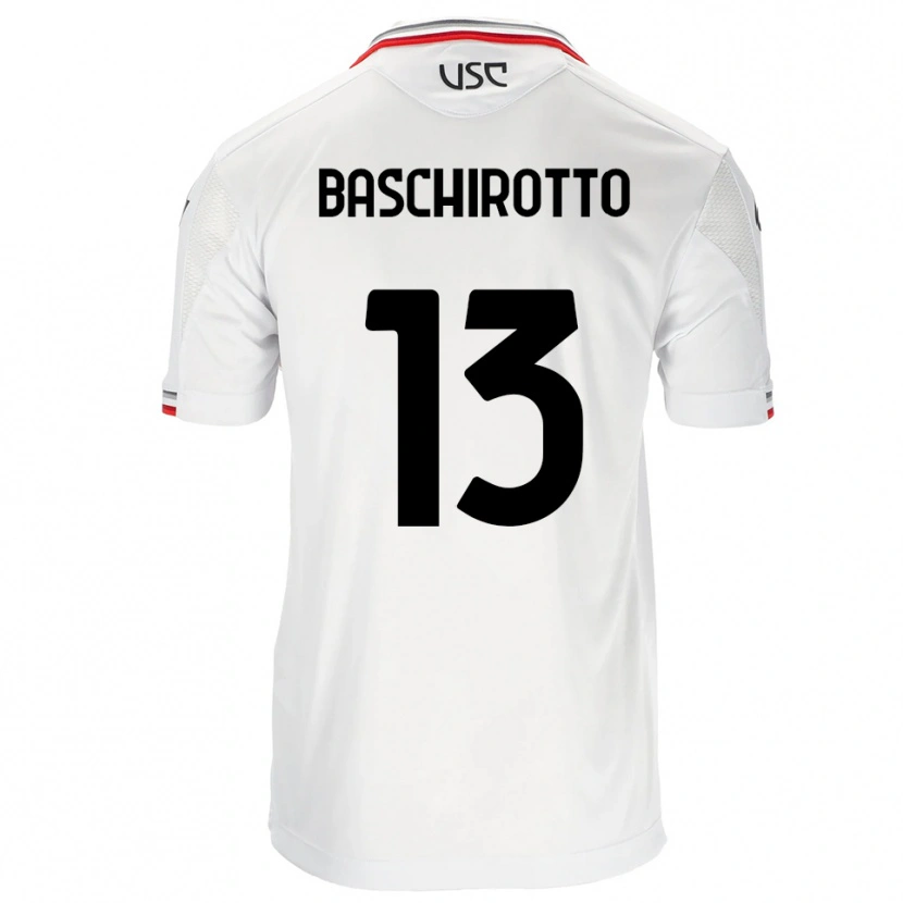 Danxen Homme Maillot Federico Baschirotto #13 Blanc Rouge Tenues Extérieur 2025/26 T-Shirt
