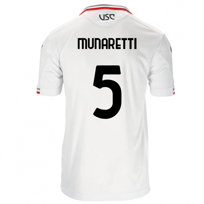 Danxen Homme Maillot Luca Munaretti #5 Blanc Rouge Tenues Extérieur 2025/26 T-Shirt