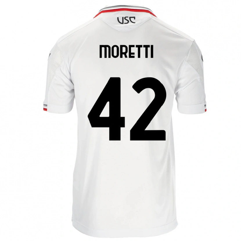 Danxen Homme Maillot Lorenzo Moretti #42 Blanc Rouge Tenues Extérieur 2025/26 T-Shirt