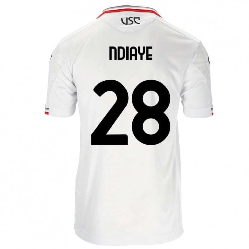 Danxen Homme Maillot Maissa Ndiaye #28 Blanc Rouge Tenues Extérieur 2025/26 T-Shirt