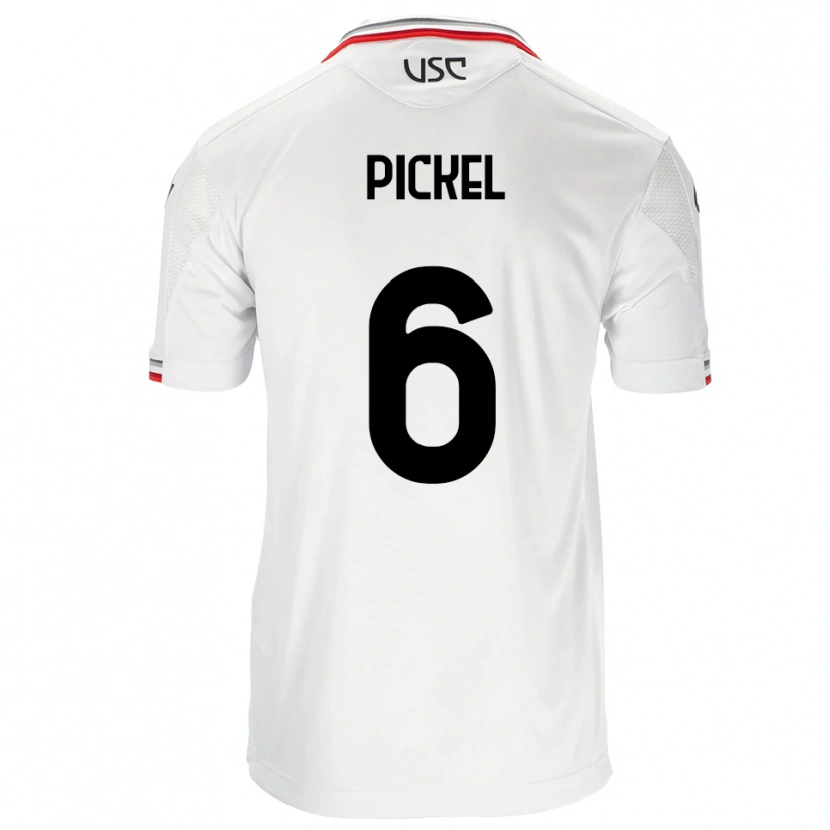 Danxen Homme Maillot Charles Pickel #6 Blanc Rouge Tenues Extérieur 2025/26 T-Shirt