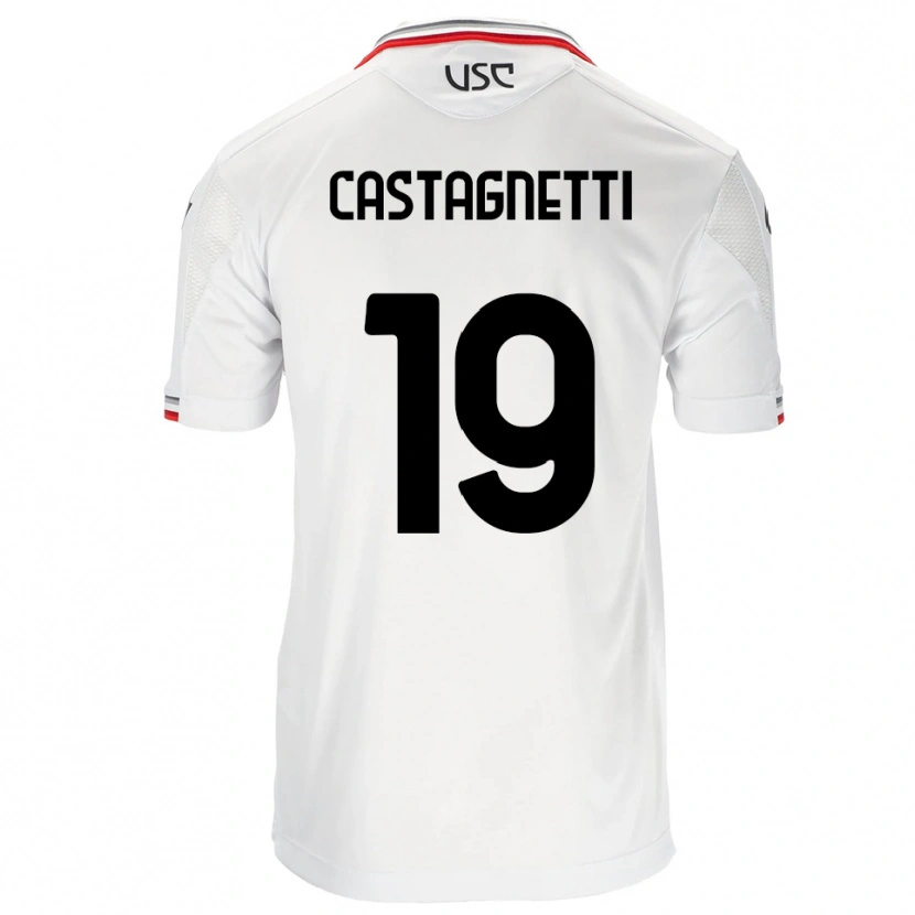 Danxen Homme Maillot Michele Castagnetti #19 Blanc Rouge Tenues Extérieur 2025/26 T-Shirt