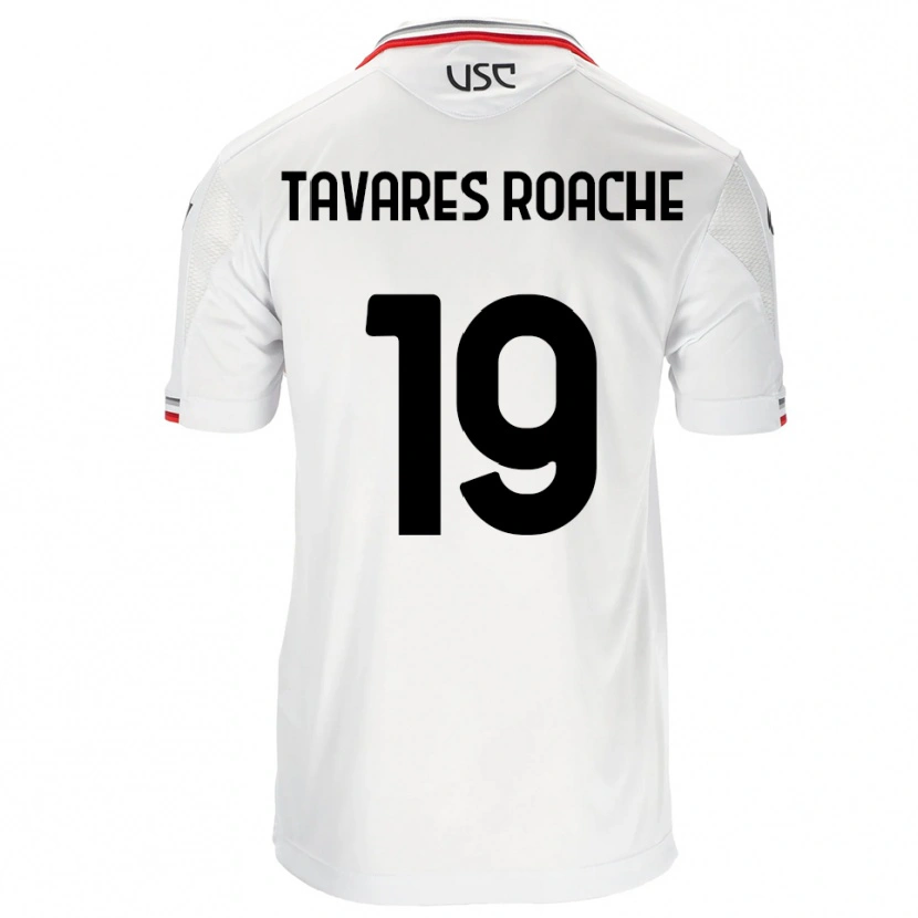 Danxen Homme Maillot Carter Tavares Roache #19 Blanc Rouge Tenues Extérieur 2025/26 T-Shirt