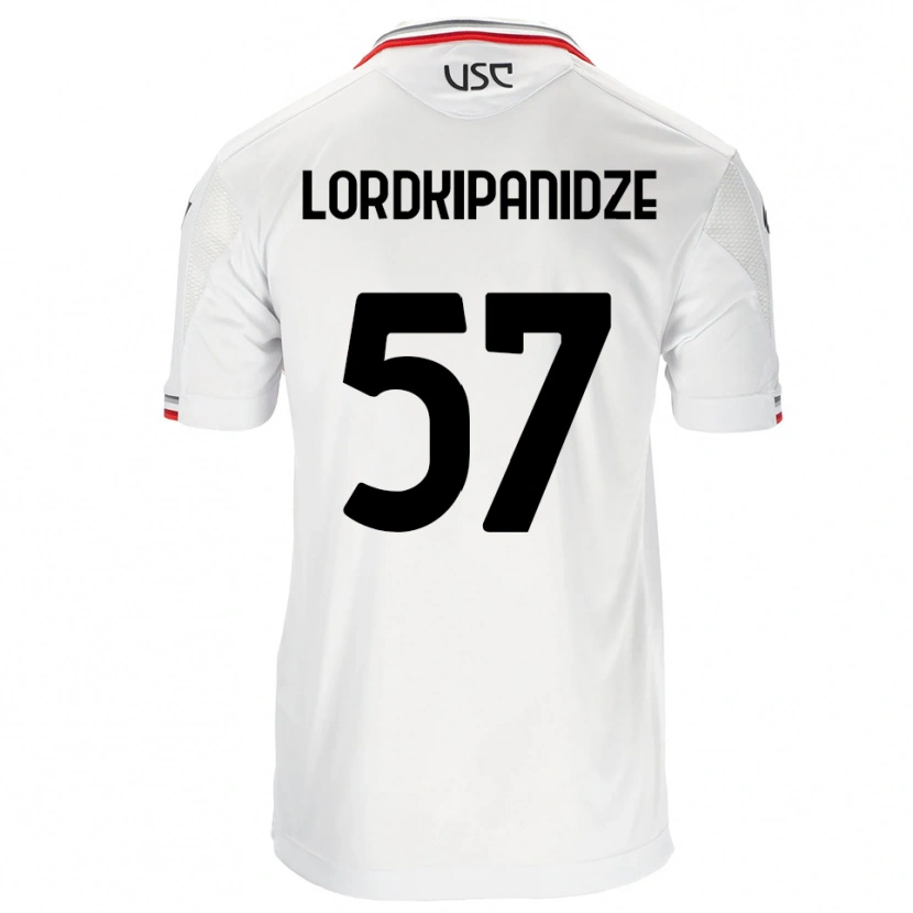 Danxen Homme Maillot Dachi Lordkipanidze #57 Blanc Rouge Tenues Extérieur 2025/26 T-Shirt