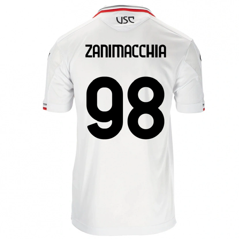 Danxen Homme Maillot Luca Zanimacchia #98 Blanc Rouge Tenues Extérieur 2025/26 T-Shirt