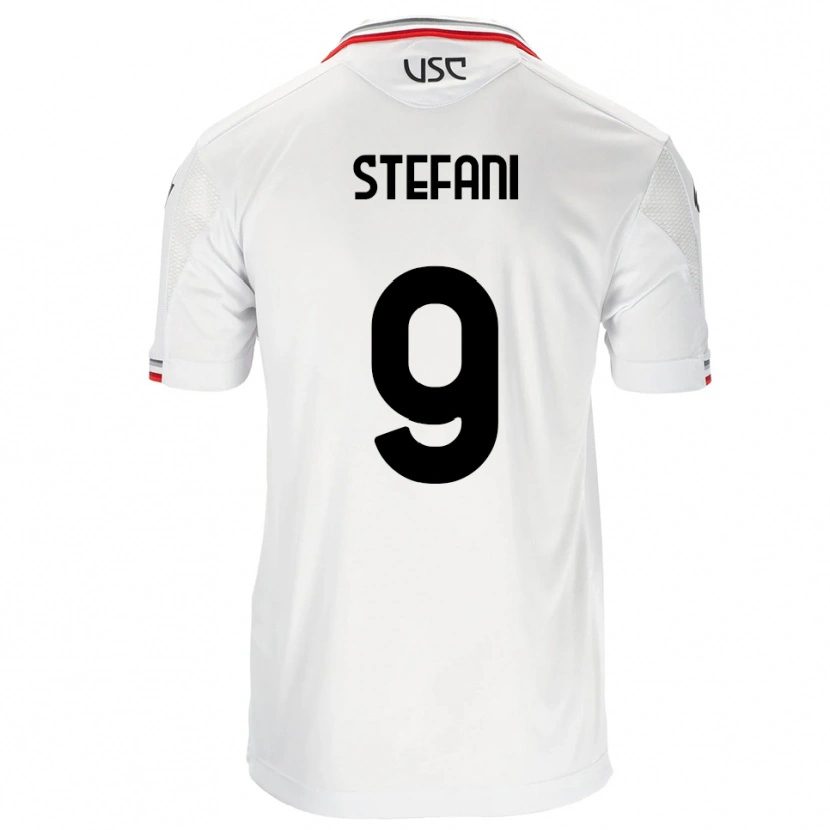 Danxen Homme Maillot Christian Stefani #9 Blanc Rouge Tenues Extérieur 2025/26 T-Shirt