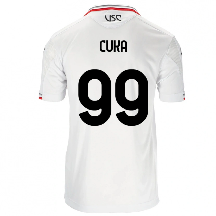 Danxen Homme Maillot Samuel Cuka #99 Blanc Rouge Tenues Extérieur 2025/26 T-Shirt