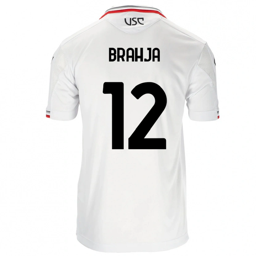 Danxen Homme Maillot Thomas Brahja #12 Blanc Rouge Tenues Extérieur 2025/26 T-Shirt