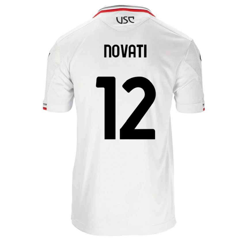 Danxen Homme Maillot Lorenzo Novati #12 Blanc Rouge Tenues Extérieur 2025/26 T-Shirt