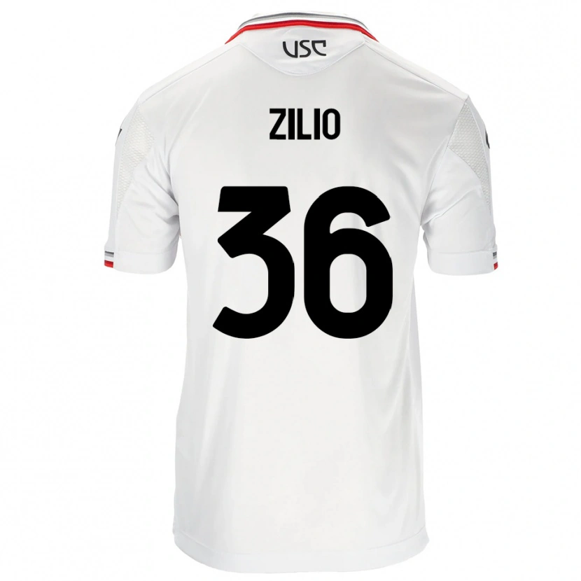 Danxen Homme Maillot Andrea Zilio #36 Blanc Rouge Tenues Extérieur 2025/26 T-Shirt