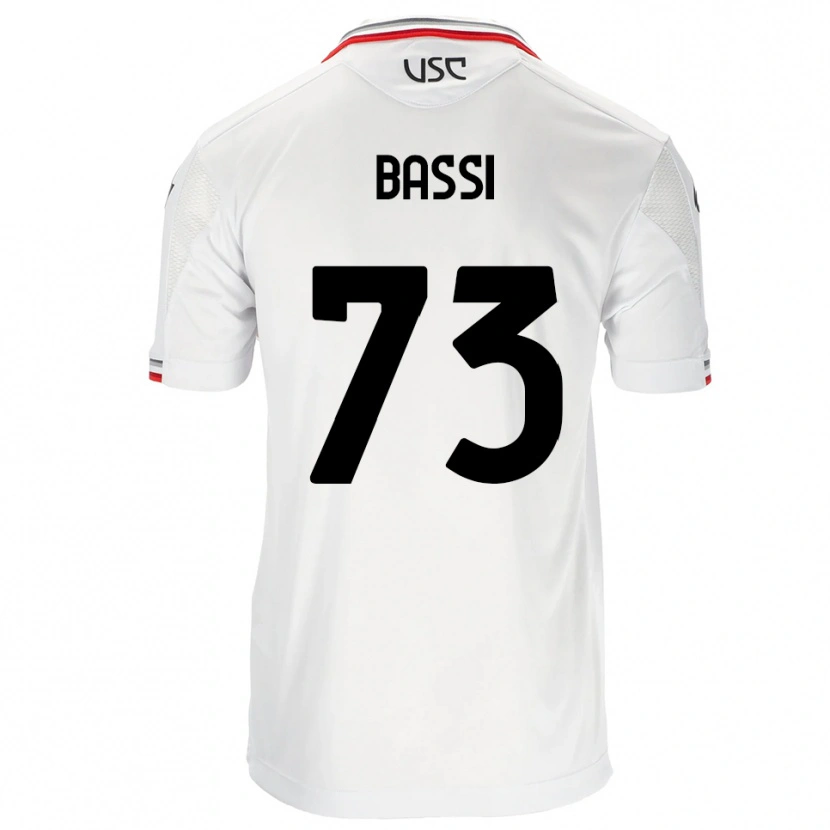 Danxen Homme Maillot Emanuele Bassi #73 Blanc Rouge Tenues Extérieur 2025/26 T-Shirt