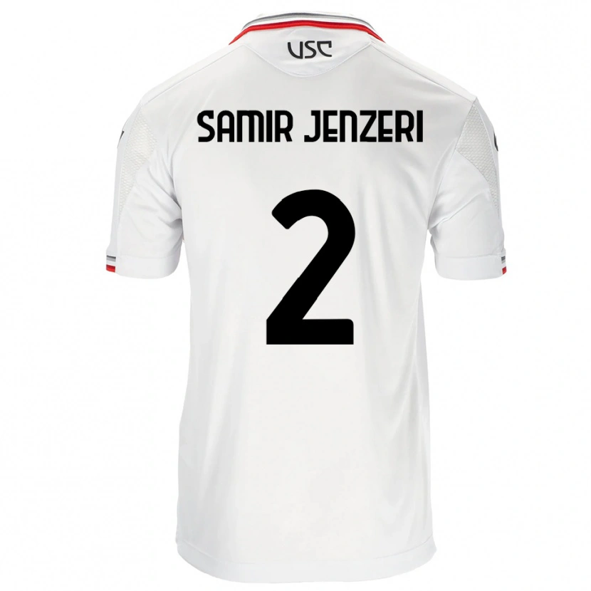 Danxen Homme Maillot Gabriele Samir Jenzeri #2 Blanc Rouge Tenues Extérieur 2025/26 T-Shirt