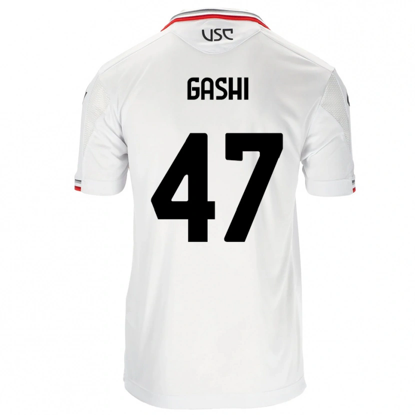 Danxen Homme Maillot Eduart Gashi #47 Blanc Rouge Tenues Extérieur 2025/26 T-Shirt