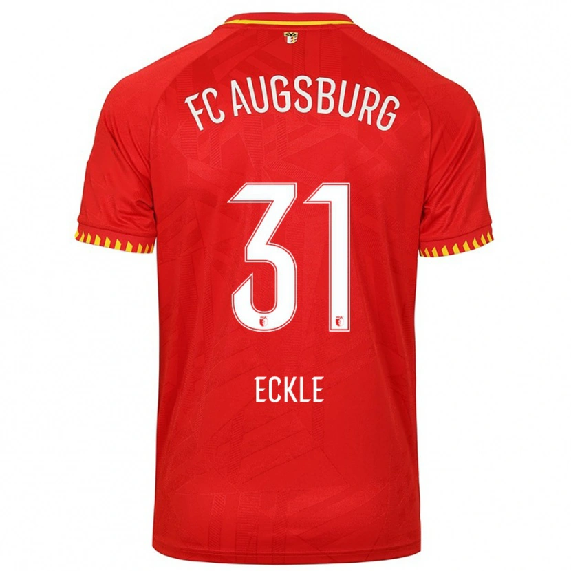 Danxen Homme Maillot Philipp Eckle #31 Rouge Jaune Tenues Extérieur 2025/26 T-Shirt