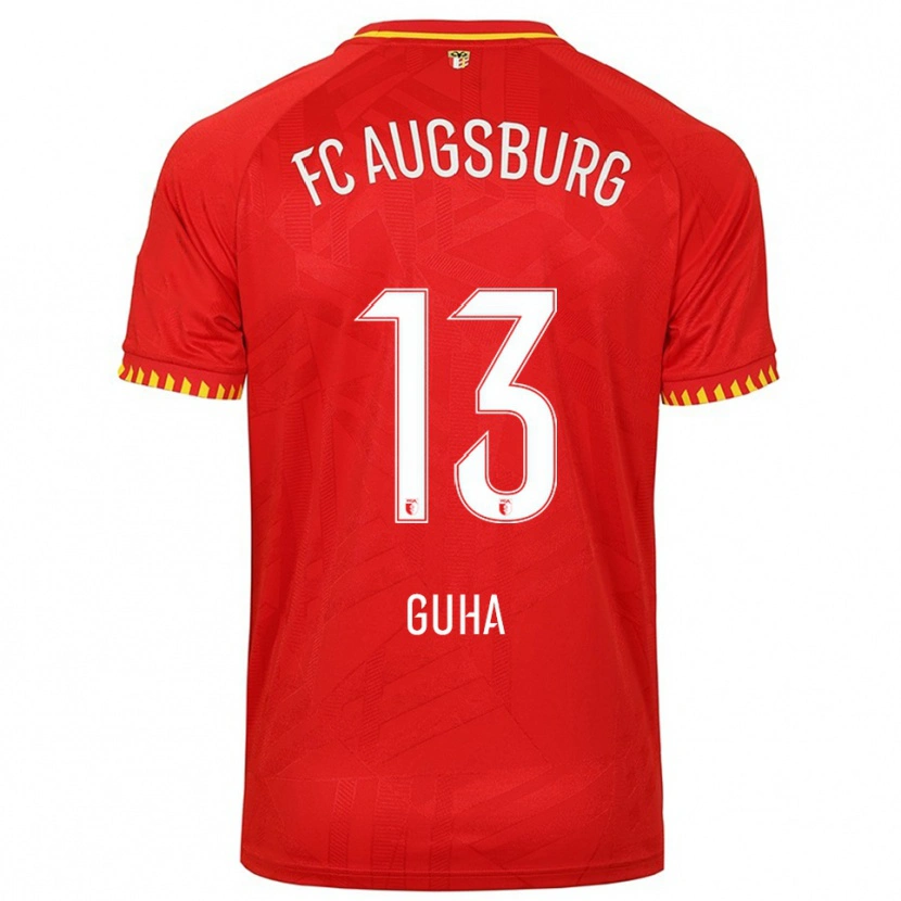 Danxen Homme Maillot Felix Guha #13 Rouge Jaune Tenues Extérieur 2025/26 T-Shirt