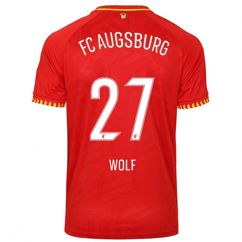 Danxen Homme Maillot Marius Wolf #27 Rouge Jaune Tenues Extérieur 2025/26 T-Shirt