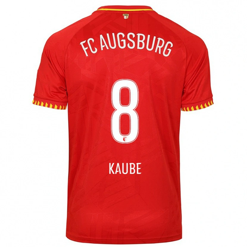Danxen Homme Maillot Moritz Kaube #8 Rouge Jaune Tenues Extérieur 2025/26 T-Shirt