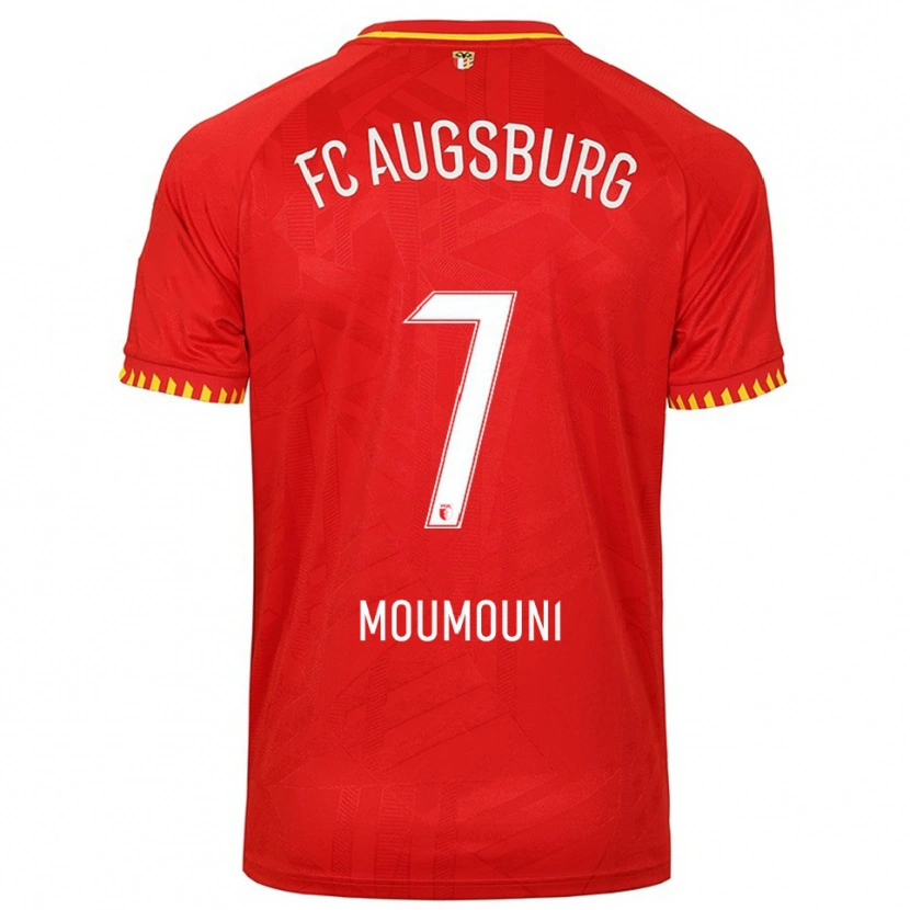 Danxen Homme Maillot Faris Moumouni #7 Rouge Jaune Tenues Extérieur 2025/26 T-Shirt