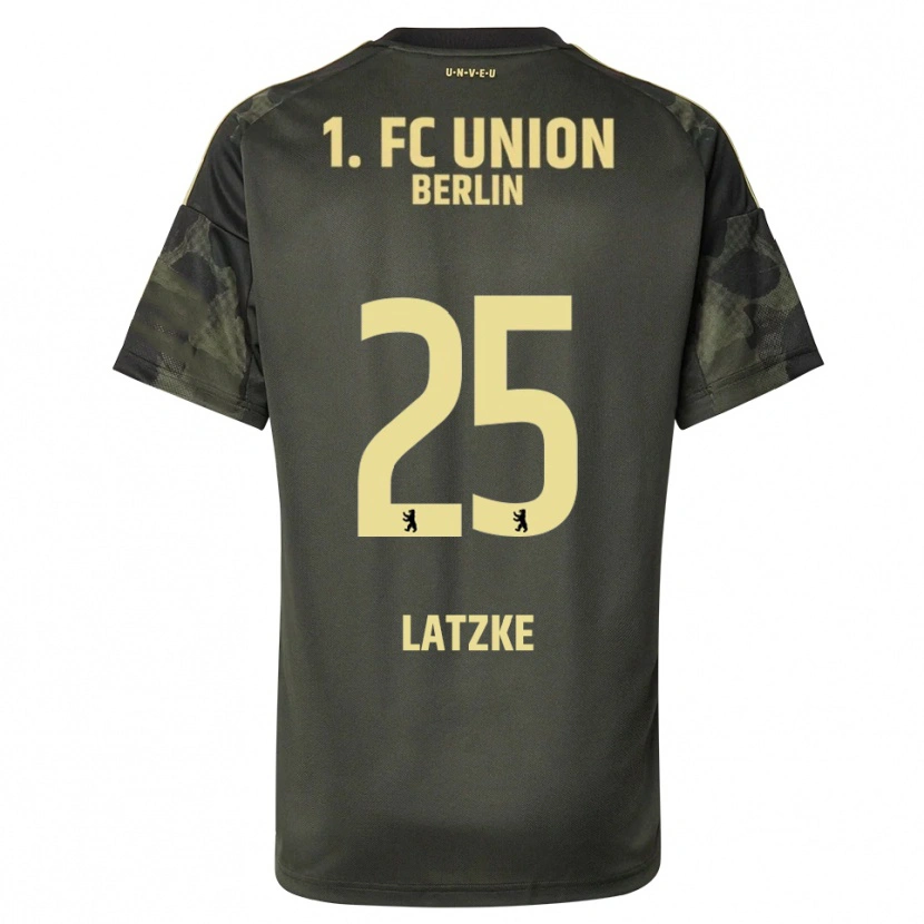 Danxen Homme Maillot Jannes Latzke #25 Vert Foncé Noir Tenues Extérieur 2025/26 T-Shirt