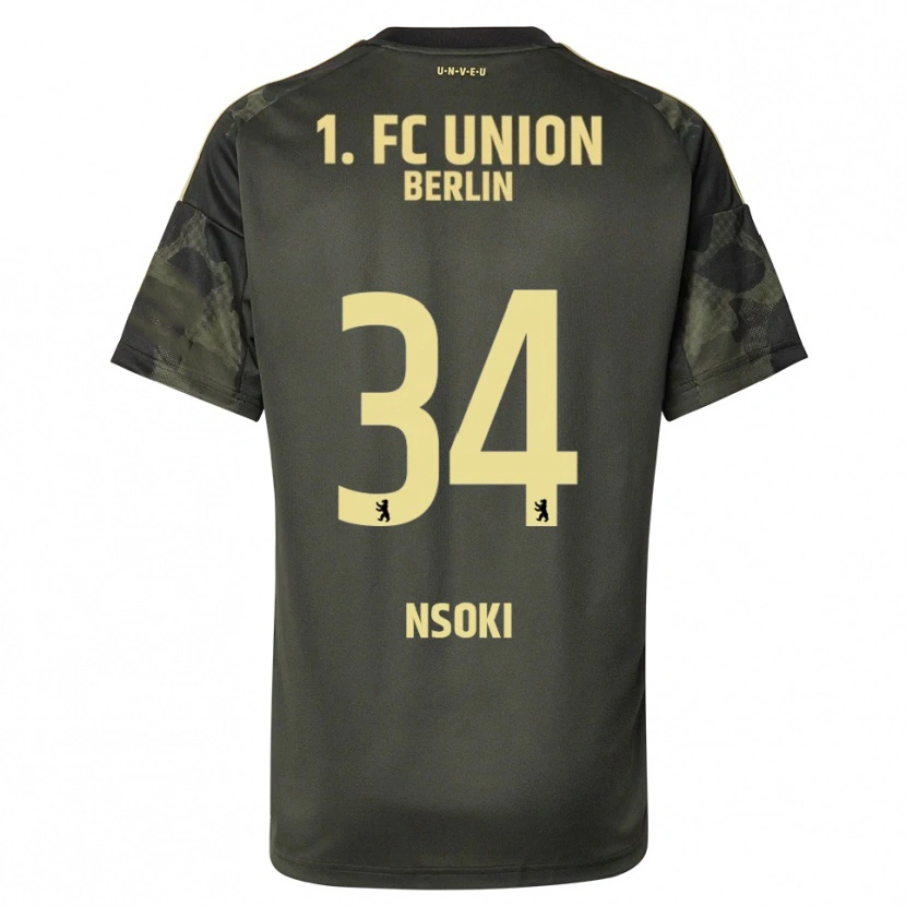 Danxen Homme Maillot Stanley Nsoki #34 Vert Foncé Noir Tenues Extérieur 2025/26 T-Shirt
