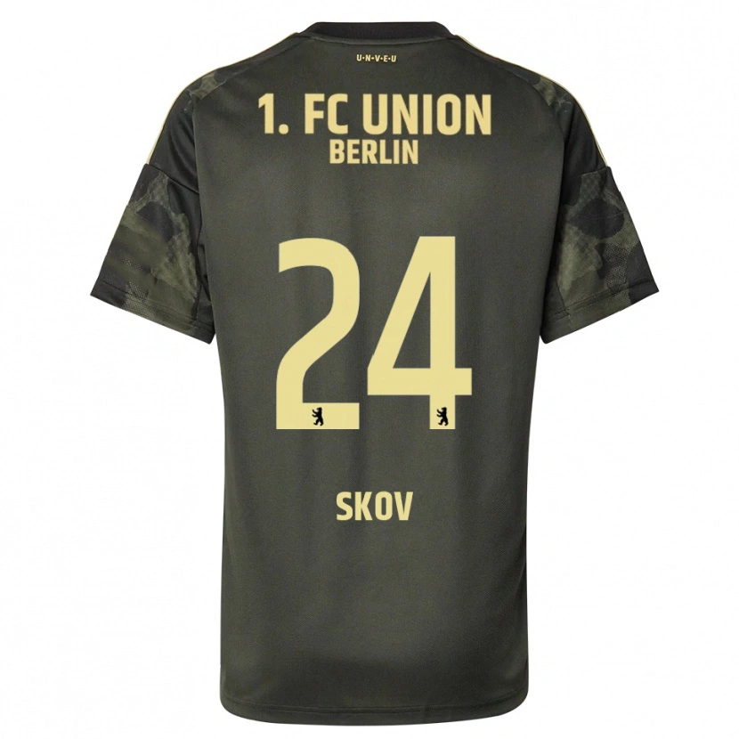 Danxen Homme Maillot Robert Skov #24 Vert Foncé Noir Tenues Extérieur 2025/26 T-Shirt