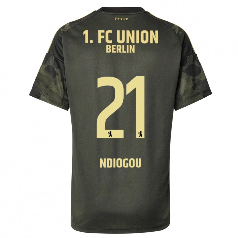 Danxen Homme Maillot Pape-Omar Ndiogou #21 Vert Foncé Noir Tenues Extérieur 2025/26 T-Shirt