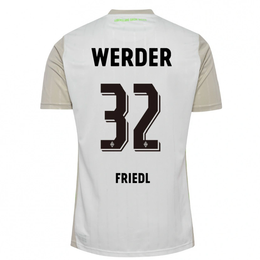 Danxen Homme Maillot Marco Friedl #32 Blanc Noir Tenues Extérieur 2025/26 T-Shirt