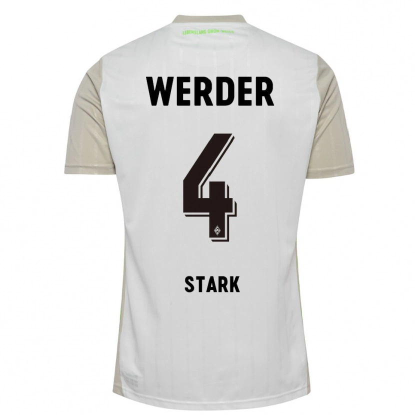 Danxen Homme Maillot Niklas Stark #4 Blanc Noir Tenues Extérieur 2025/26 T-Shirt