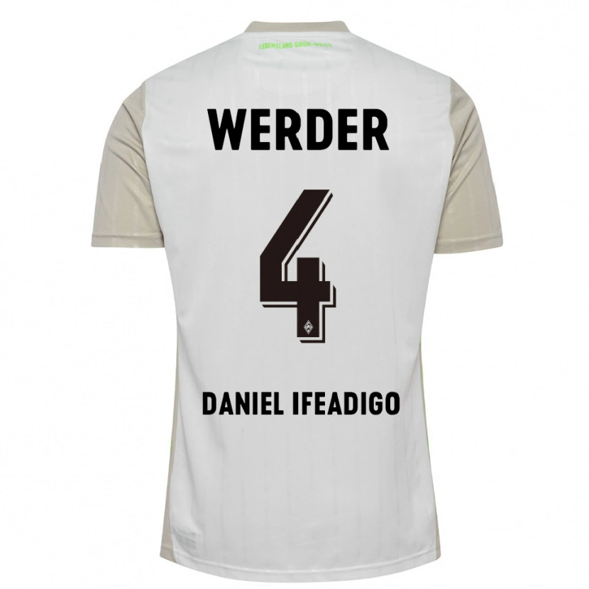 Danxen Homme Maillot Kamsiyonna Daniel Ifeadigo #4 Blanc Noir Tenues Extérieur 2025/26 T-Shirt