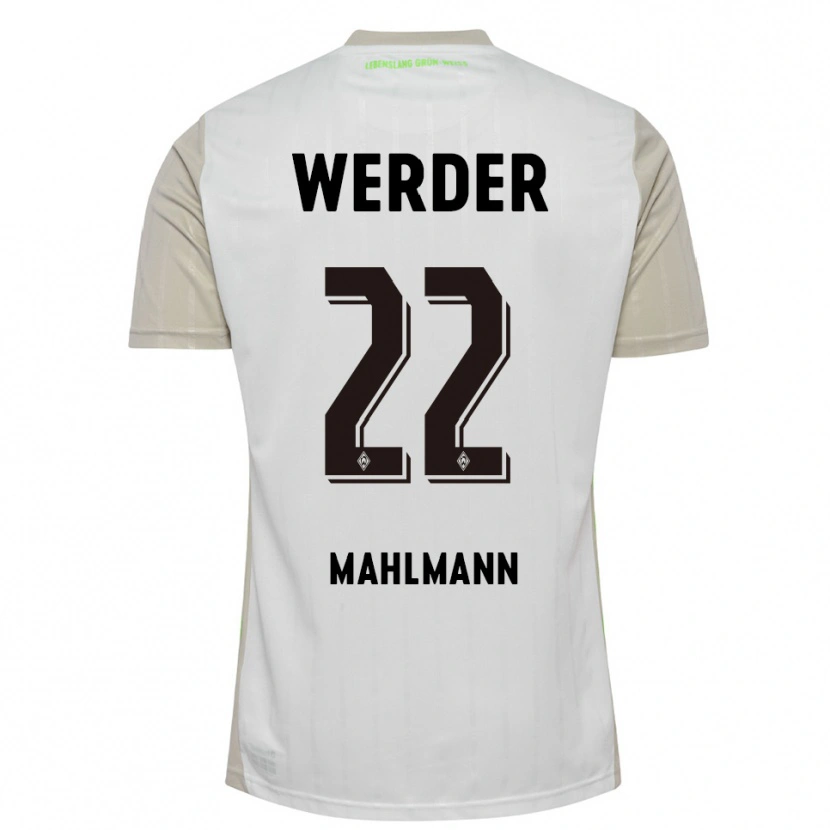 Danxen Homme Maillot Justus Mahlmann #22 Blanc Noir Tenues Extérieur 2025/26 T-Shirt