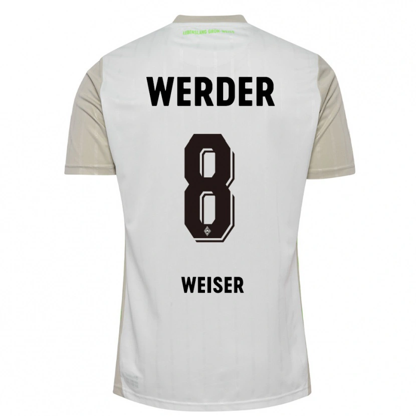 Danxen Homme Maillot Mitchell Weiser #8 Blanc Noir Tenues Extérieur 2025/26 T-Shirt