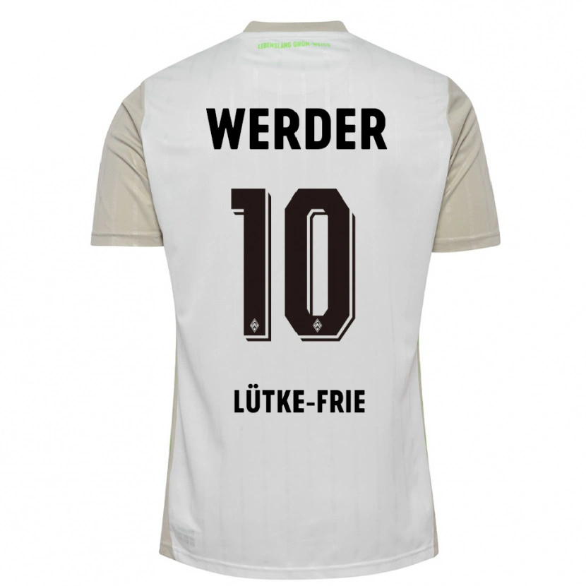 Danxen Homme Maillot Dennis Lütke-Frie #10 Blanc Noir Tenues Extérieur 2025/26 T-Shirt