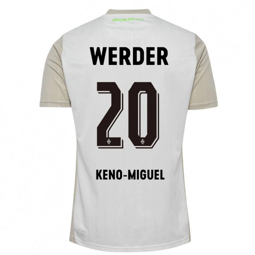 Danxen Homme Maillot Keno-Miguel Meyer #20 Blanc Noir Tenues Extérieur 2025/26 T-Shirt