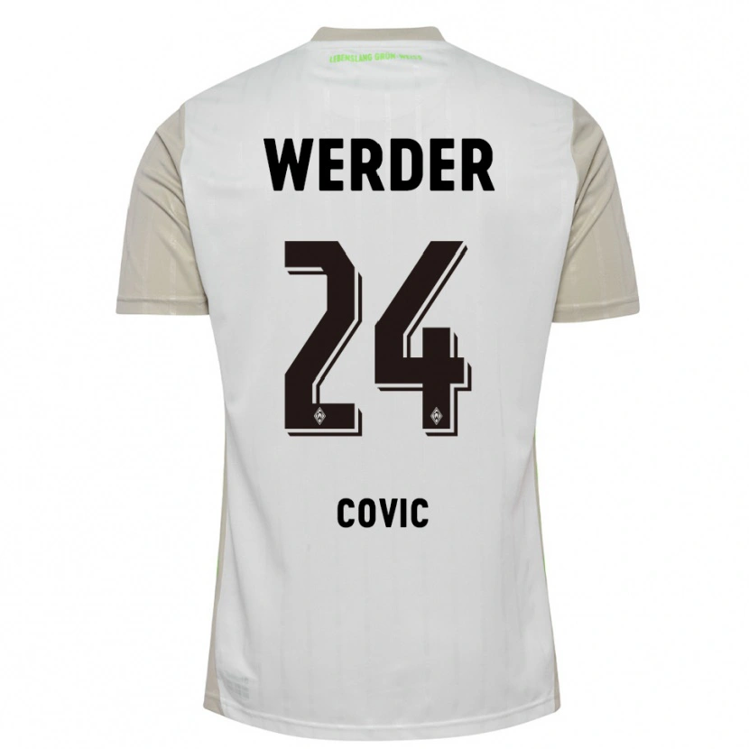 Danxen Homme Maillot Patrice Covic #24 Blanc Noir Tenues Extérieur 2025/26 T-Shirt