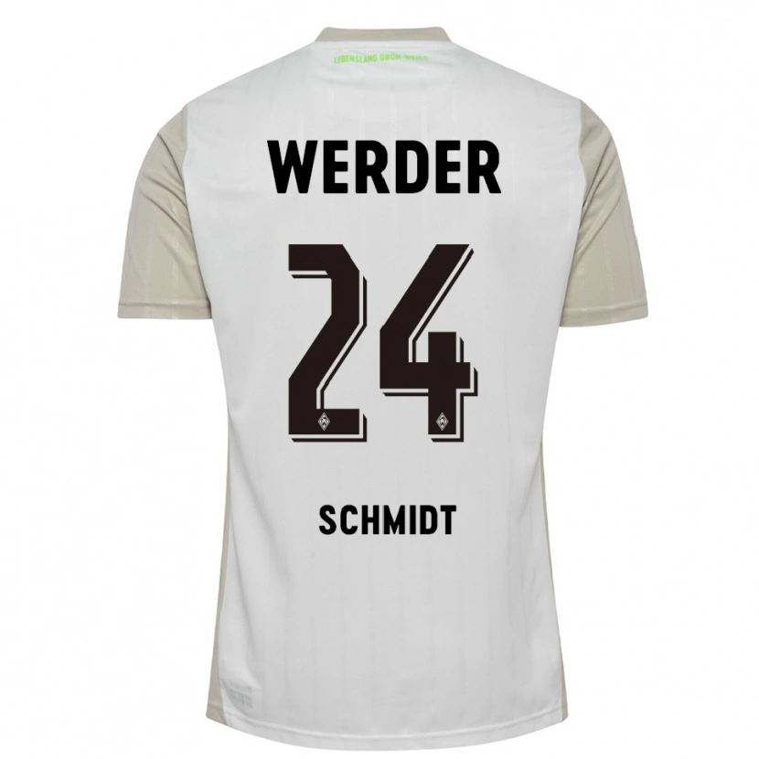 Danxen Homme Maillot Lara Schmidt #24 Blanc Noir Tenues Extérieur 2025/26 T-Shirt