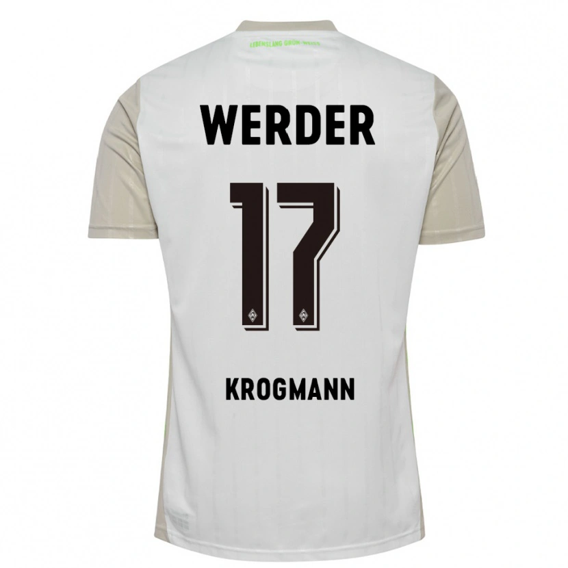 Danxen Homme Maillot Avid Krogmann #17 Blanc Noir Tenues Extérieur 2025/26 T-Shirt