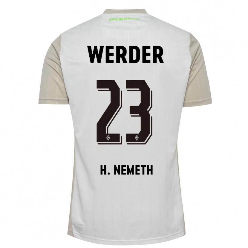 Danxen Homme Maillot Hanna Németh #23 Blanc Noir Tenues Extérieur 2025/26 T-Shirt