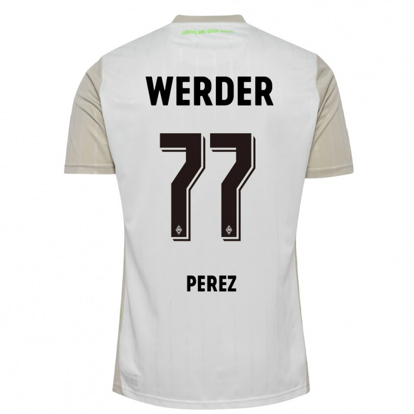 Danxen Homme Maillot Catalina Pérez Jaramillo #77 Blanc Noir Tenues Extérieur 2025/26 T-Shirt