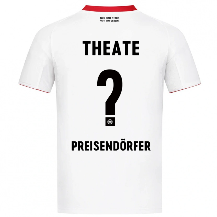 Danxen Homme Maillot Constantin Preisendörfer #0 Blanc Rouge Tenues Extérieur 2025/26 T-Shirt