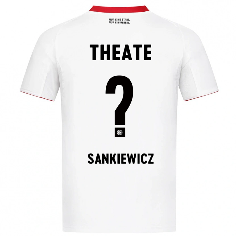 Danxen Homme Maillot Dawid Sankiewicz #0 Blanc Rouge Tenues Extérieur 2025/26 T-Shirt