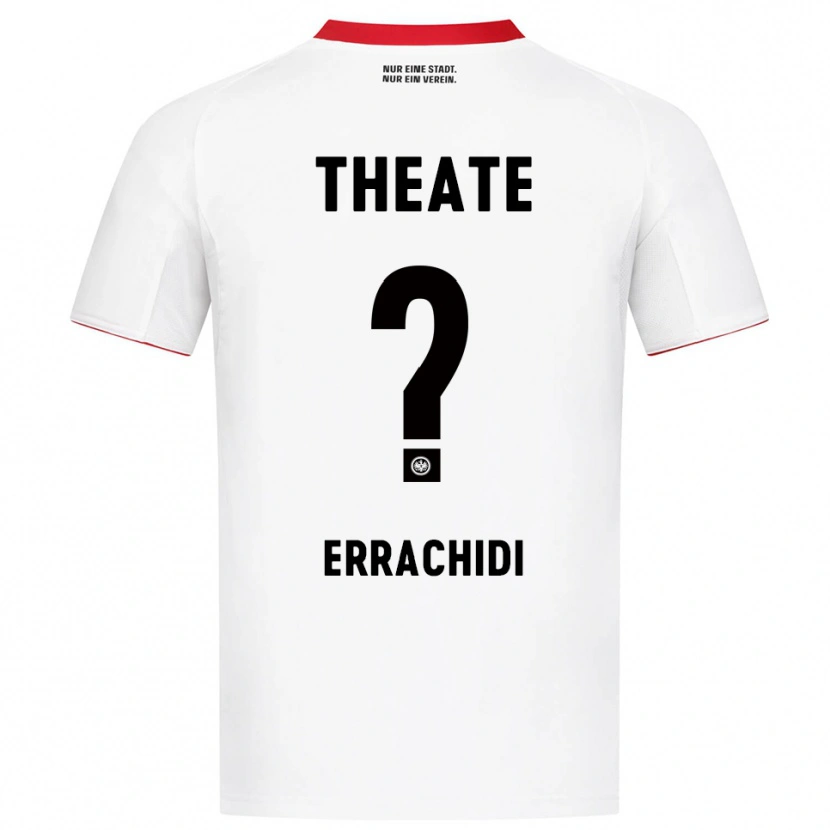 Danxen Homme Maillot Youness Errachidi #0 Blanc Rouge Tenues Extérieur 2025/26 T-Shirt
