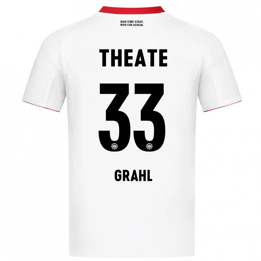 Danxen Homme Maillot Jens Grahl #33 Blanc Rouge Tenues Extérieur 2025/26 T-Shirt