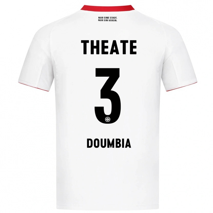 Danxen Homme Maillot Fousseny Doumbia #3 Blanc Rouge Tenues Extérieur 2025/26 T-Shirt