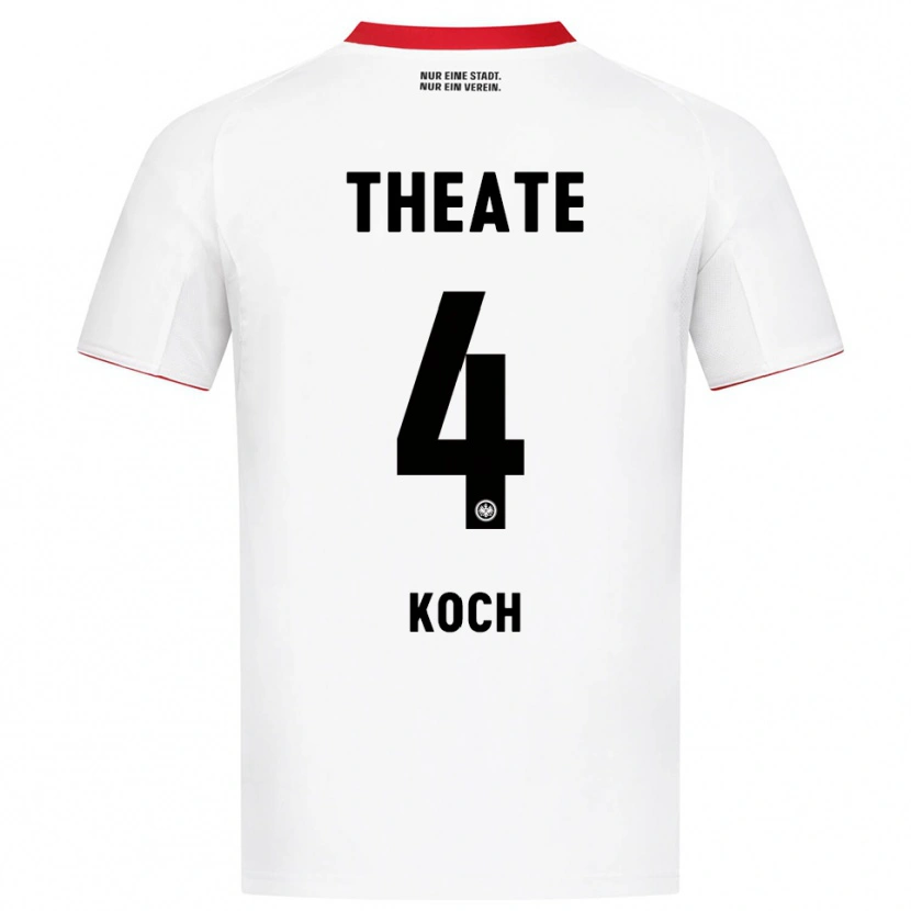 Danxen Homme Maillot Robin Koch #4 Blanc Rouge Tenues Extérieur 2025/26 T-Shirt