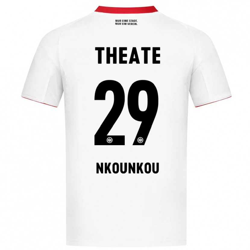 Danxen Homme Maillot Niels Nkounkou #29 Blanc Rouge Tenues Extérieur 2025/26 T-Shirt