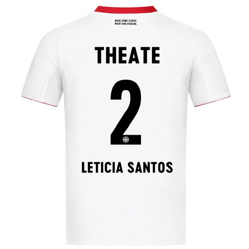 Danxen Homme Maillot Letícia Santos De Oliveira #2 Blanc Rouge Tenues Extérieur 2025/26 T-Shirt