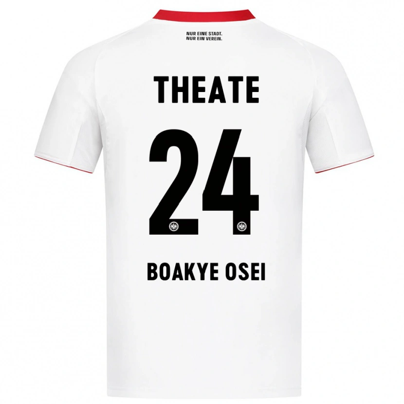 Danxen Homme Maillot Derek Boakye Osei #24 Blanc Rouge Tenues Extérieur 2025/26 T-Shirt