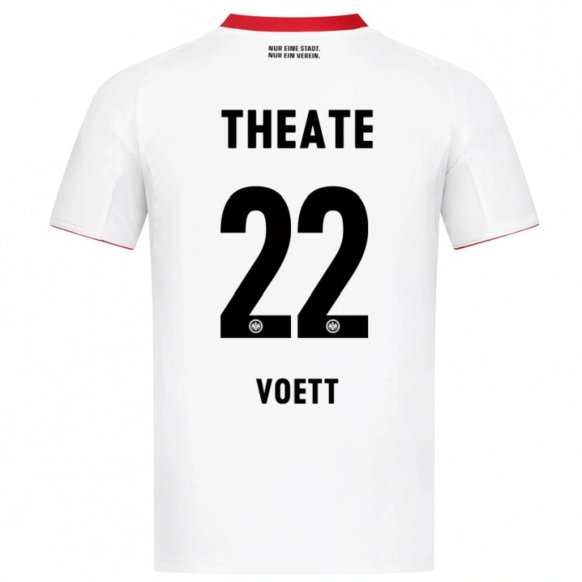 Danxen Homme Maillot Johannes Vött #22 Blanc Rouge Tenues Extérieur 2025/26 T-Shirt